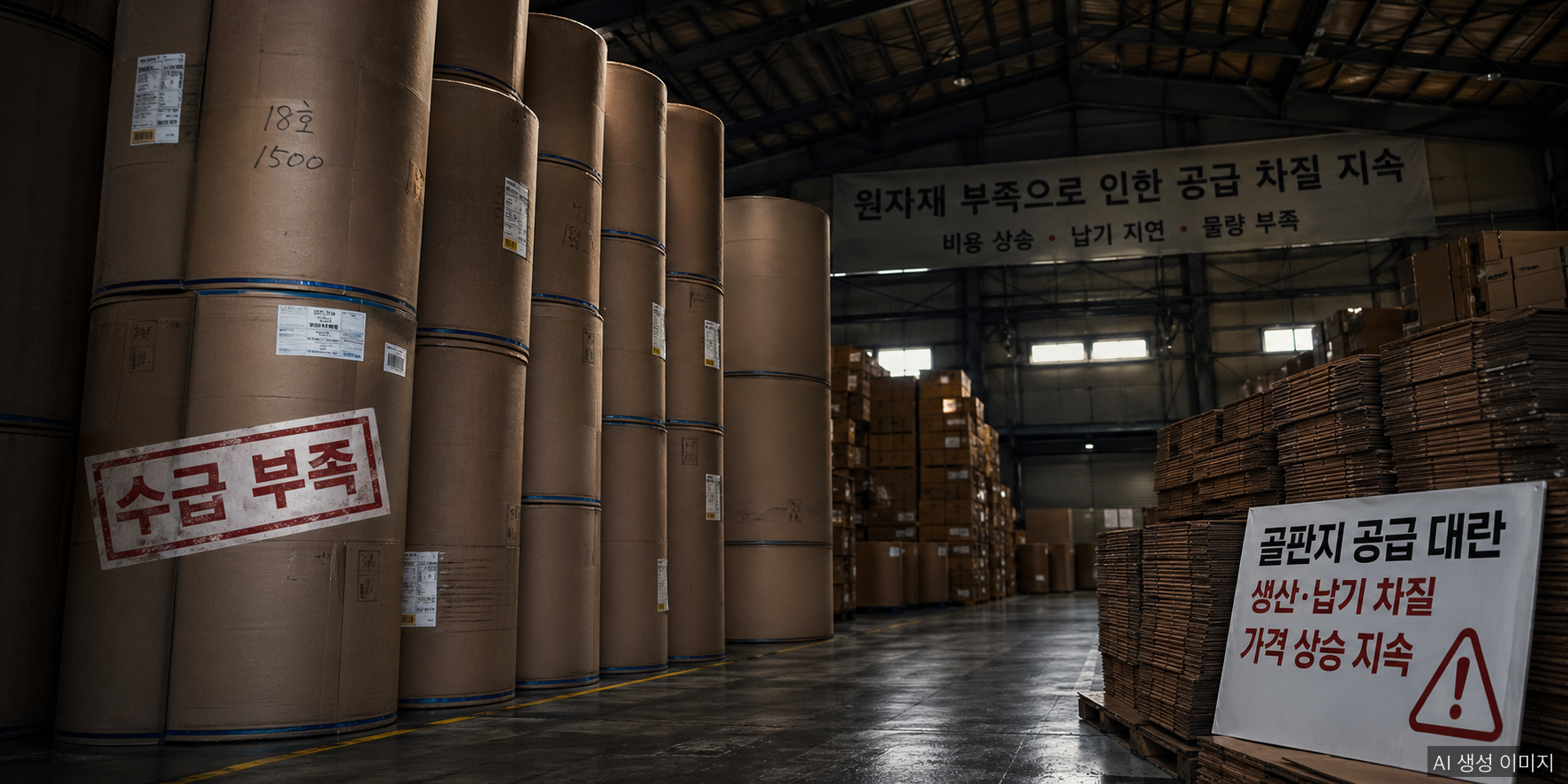 골판지 원지 공급 위기 2026