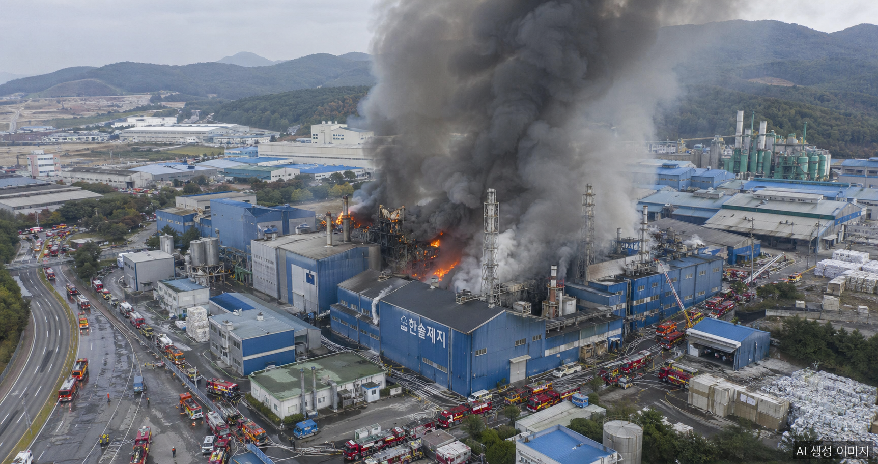 원지 공장 화재 현장